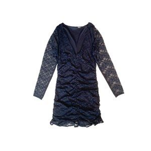 •SOLD•SOLD•SOLD• 
BLACK LACE RUFFLE LONG-SLEEVE DRESS